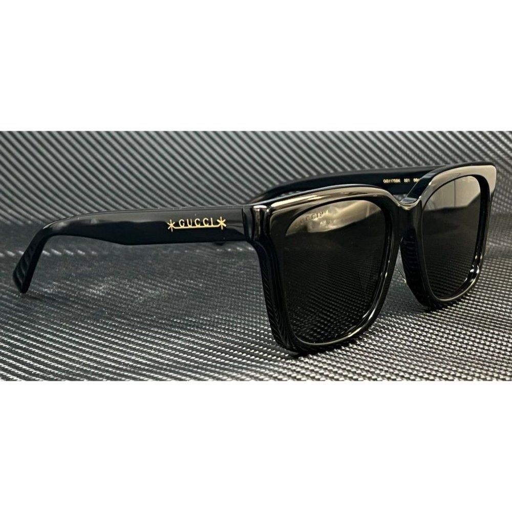 Gucci Black 56mm Unisex Sunglasses - Picture 3 of 5